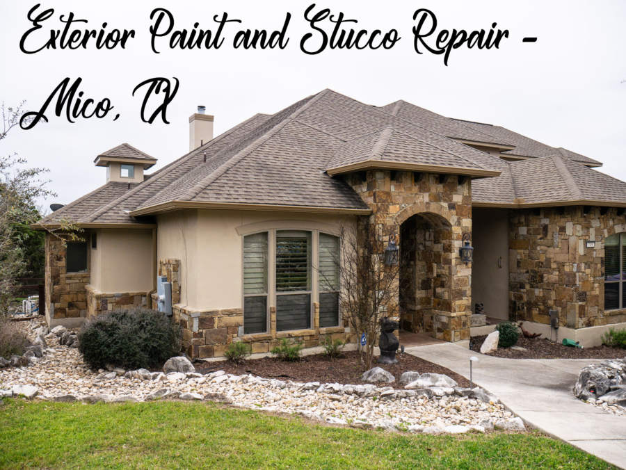Hendrick Painting - Exterior House Repaint and Stucco Repair Mico, Texas